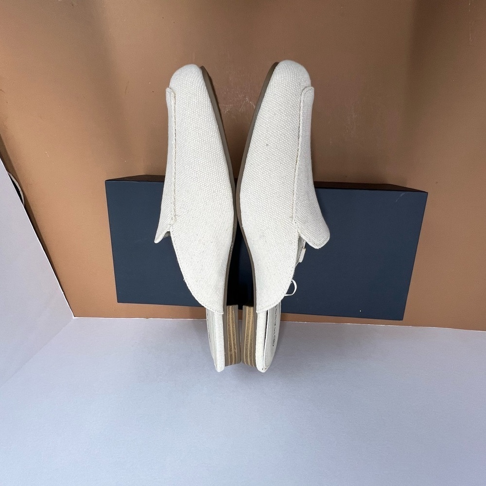 Massini Canva Cream Mules with Square Toe Design size 8.5 - Picture 5 of 9
